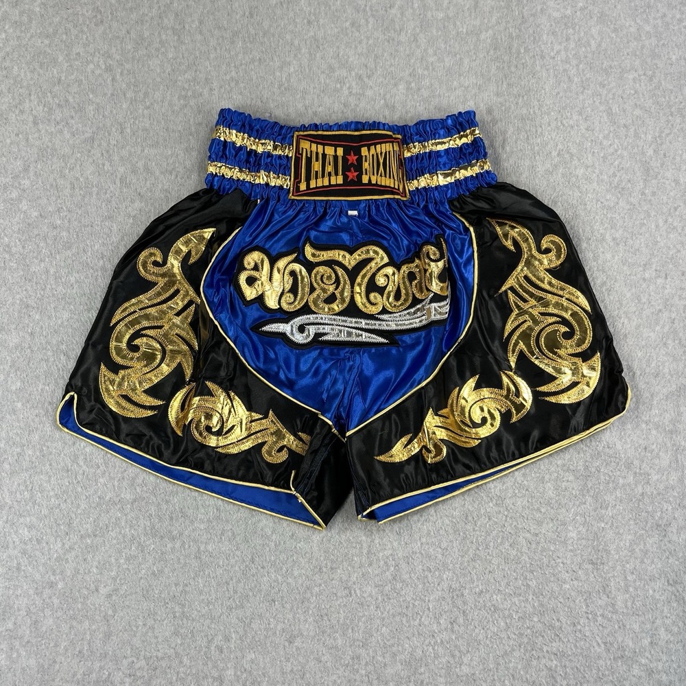 Muay Thai Shorts Thai Boxing Adult Large Import Thailand Kick Boxing MMA Blue